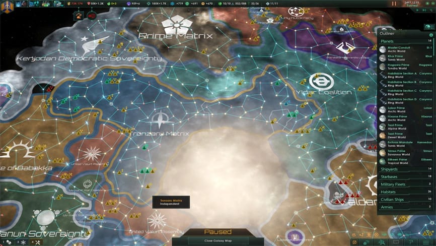 群星/Stellaris（已更新至V3.14.1银河升级版+支持联机+集成季票8+博物天枢故事包+风起云涌机制拓展包+宇宙风暴+星界学者+罗盘座+星界位面+宇幻之境+起源+银河典范+第一次接触故事包等全DLCs+控制台代码+超多MOD+游戏修改器）